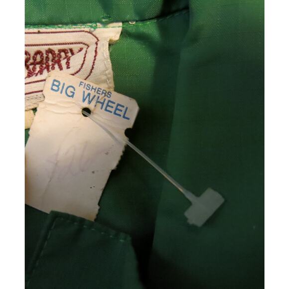 VINTAGE 1970's Steven Barry Jumpsuit Size M Elastic Waist Pockets Nylon Green - Picture 13 of 14